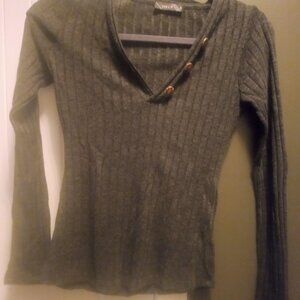 Cozy and sexy low cut gray sweater